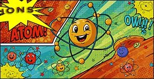 Poster showing atoms and ions